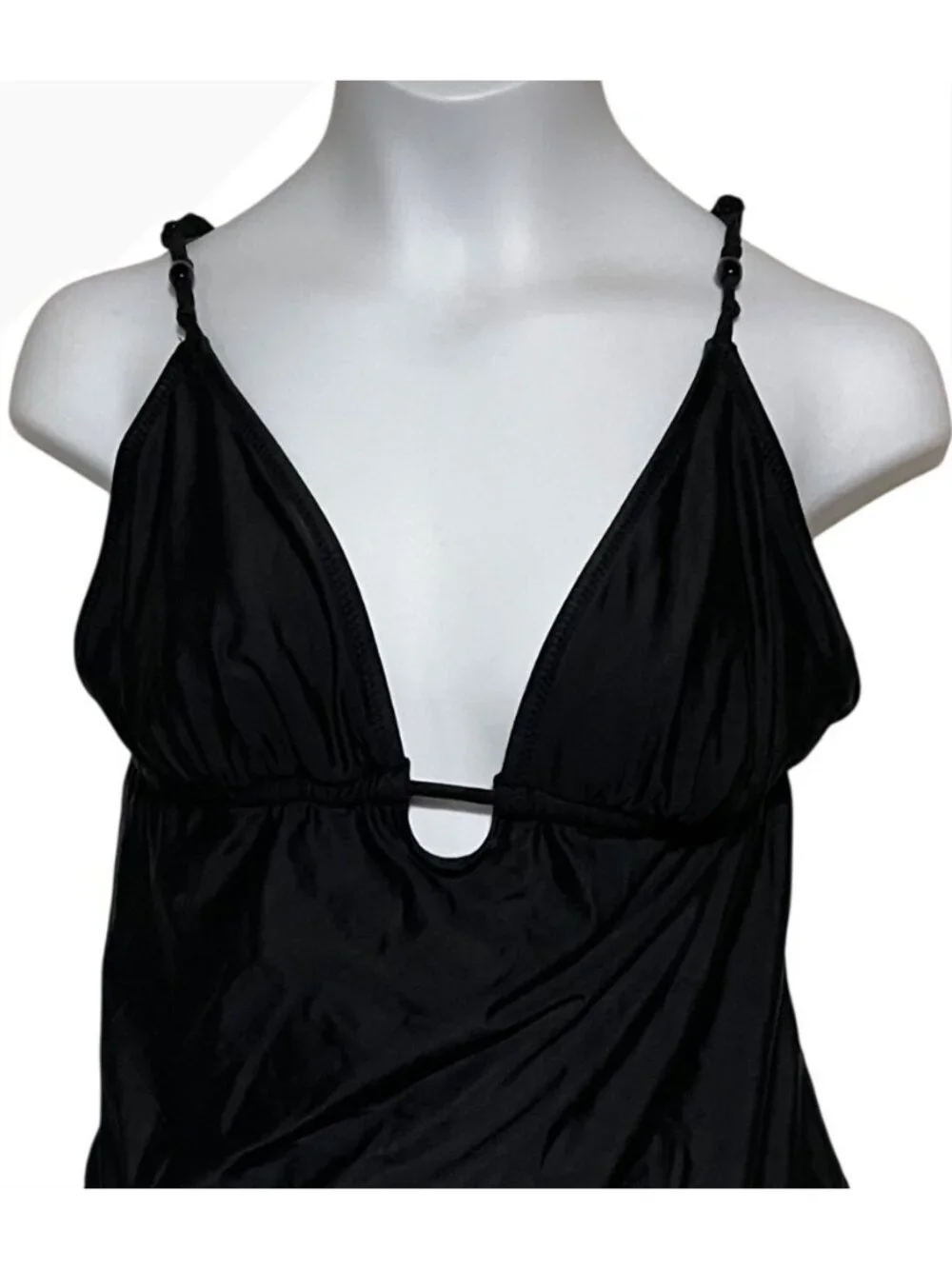 J.Crew Black One-Piece Swimsuit Womens Size 10 Adjustable Straps Lightweight